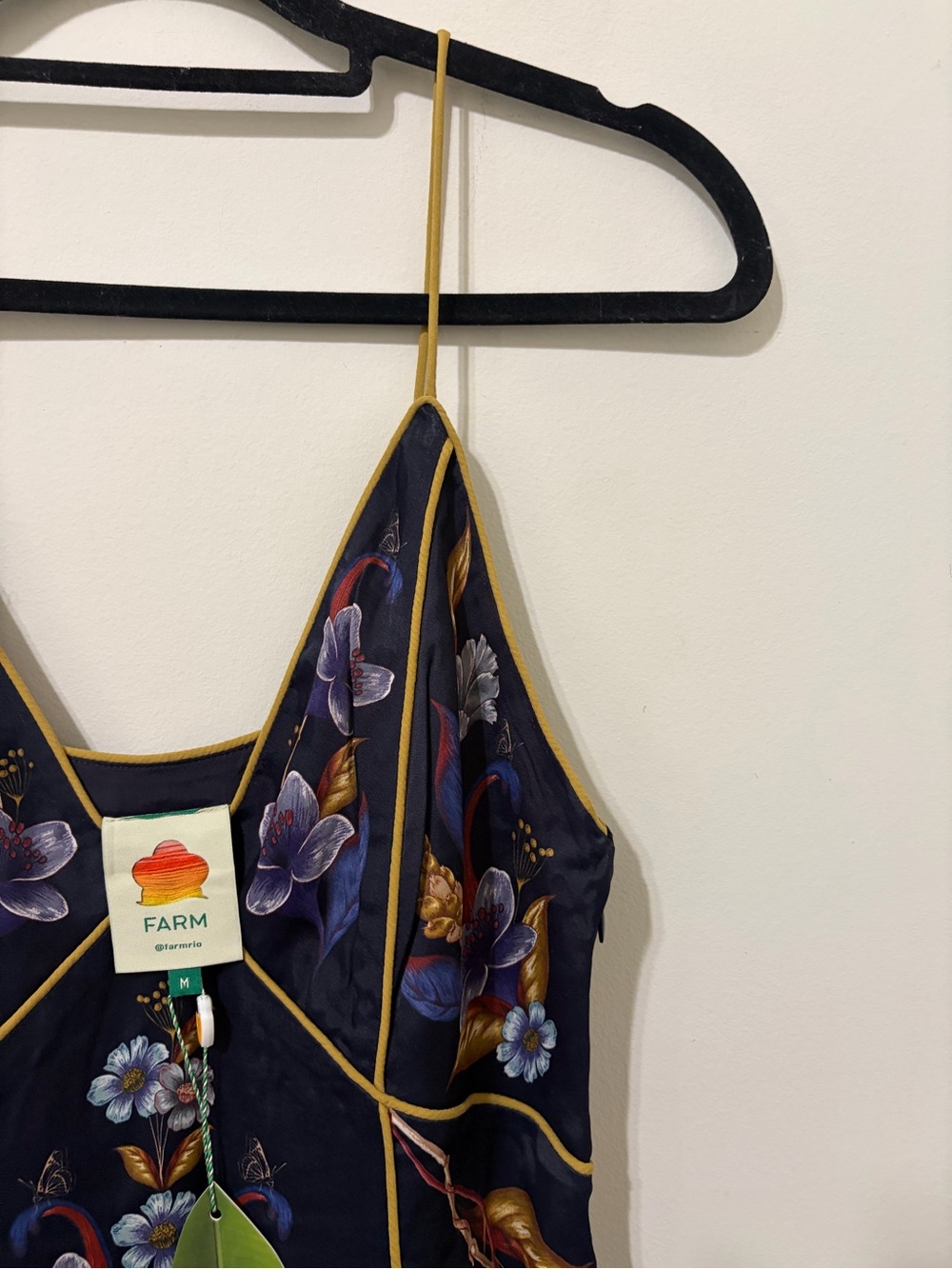 New Farm Rio Navy Floral Maxi Slip Dress with Gold Accents-Never worn! - Picture 8 of 10